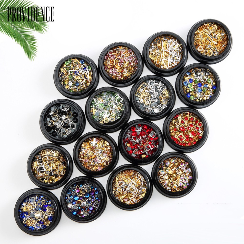 Providence DIY Faux Pearl Glitter Rhinestones Nail Art Sequins Patch Mixed Manicure Decor