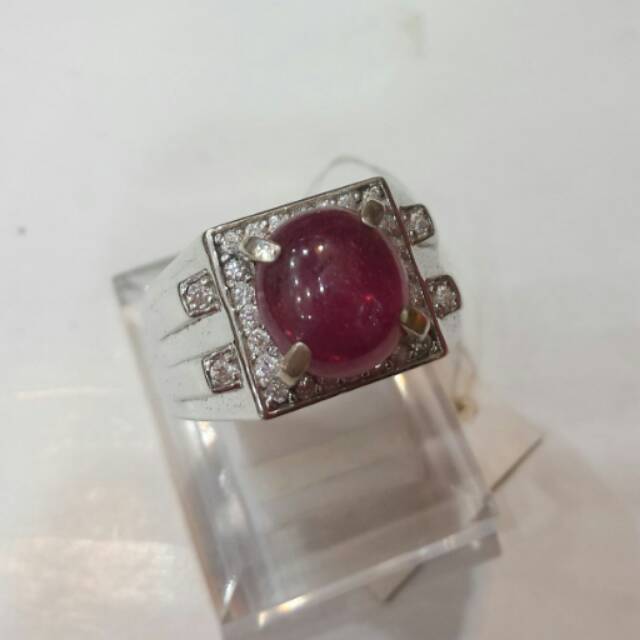 Cincin perak pria batu ruby afria 02
