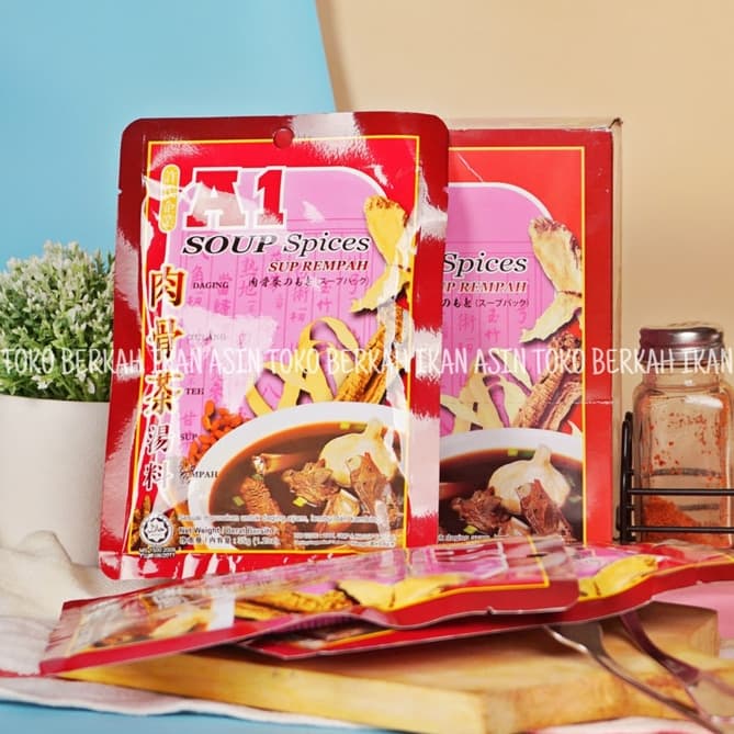 

NEW A1 Soup Spices Bak Kut Teh 35gr / Bumbu Sup Rempah Herb Spices /