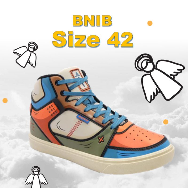 Aerostreet 2D Reborn Biru Oranye size 42 - Sepatu Sneakers Casual Sport Sekolah Pria Wanita Aero