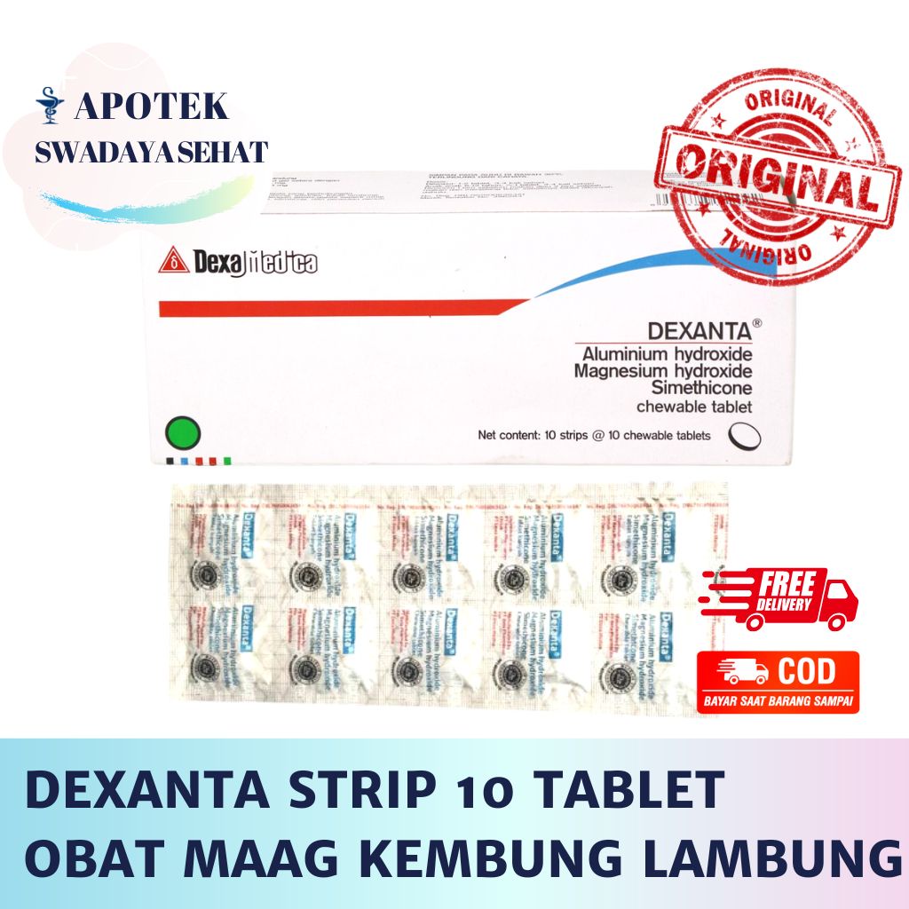 DEXANTA STRIP 10 Tablet - Obat Maag Kembung Asam Lambung Dexa