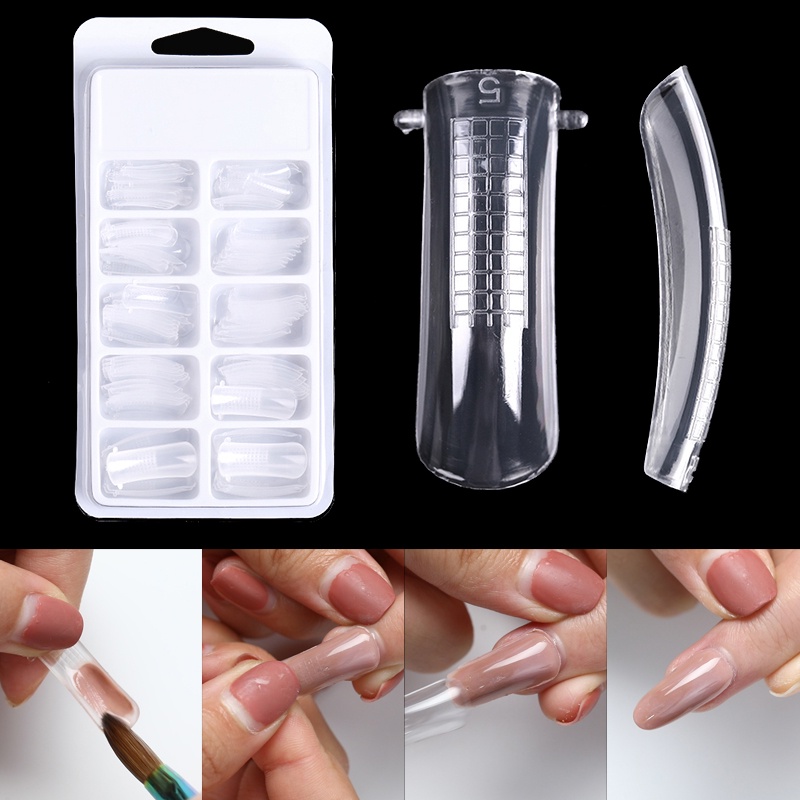 Nail Tips for Finger Extention Set Nail Art Flase Tips Quick Building Gel Nails Extension Mold Tips for Nail Art UV extension