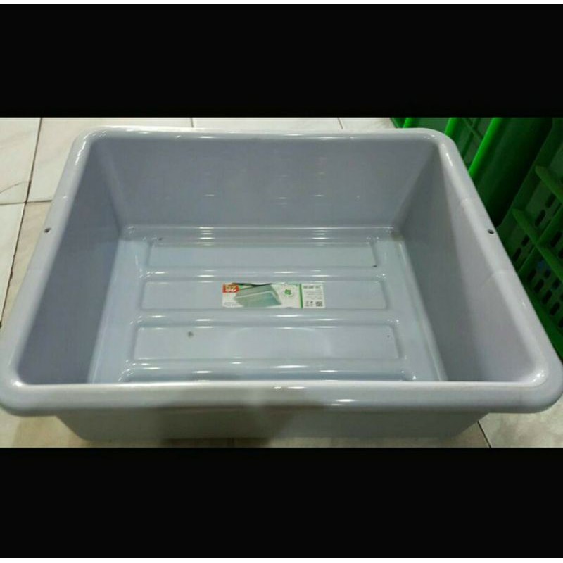 Bak Segi Green Leaf 1751 Abu (P53xL42xT17) Tebal dan Kuat / Baskom Tempat Cuci Piring Sendok
