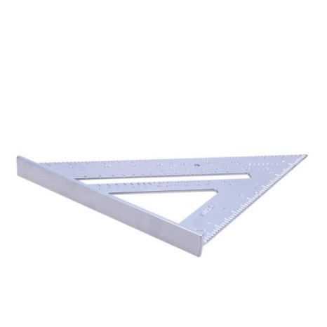 [ATK] - Taffware Penggaris Siku Mistar Triangle Ruler Aluminium - VK18 - Gray