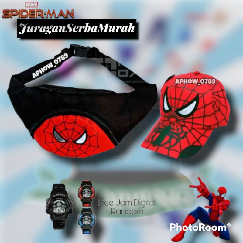 Waistbag/Tas Selempang Anak Laki-Laki 3in1 Karakter Super Hero Murah