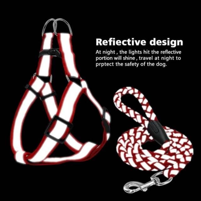 Tali Tuntun Harness &quot;REFLEKTIVE&quot; Anjing Kecil