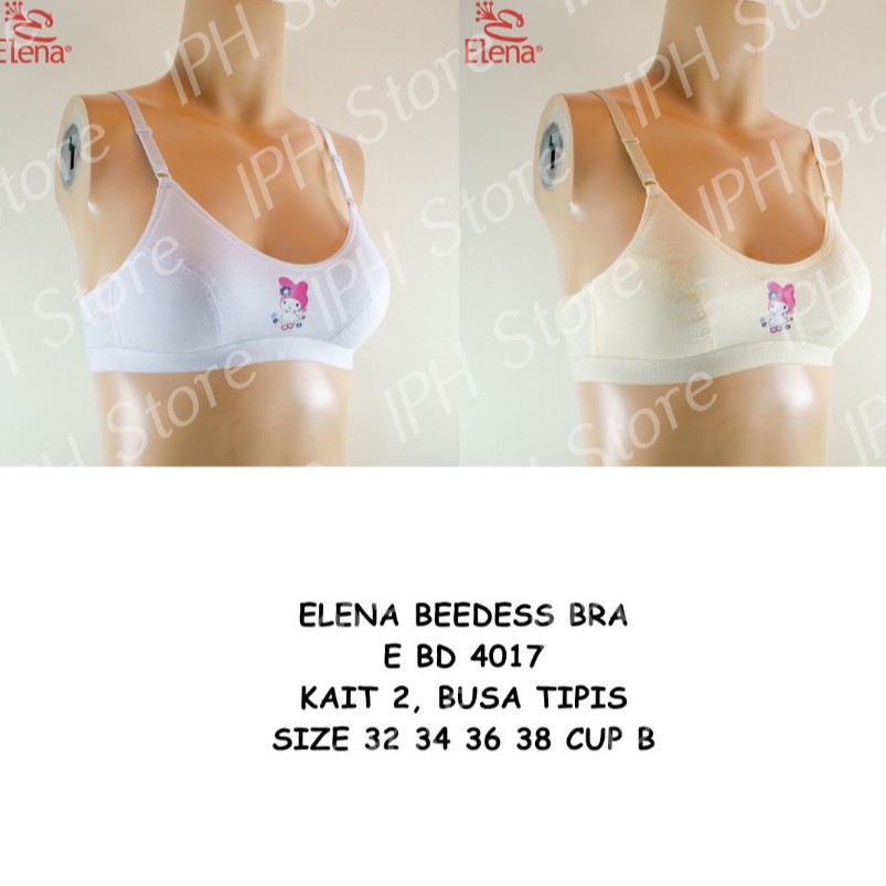 Bra / BH Remaja Elena 4017 (Tanpa Kawat, Tanpa Busa, Kait 2, Cup B)