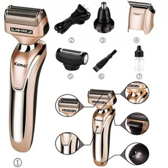 Kemei Clipper KM 1622 Alat Cukur Rambut Kumis Jenggot Sistem Cas