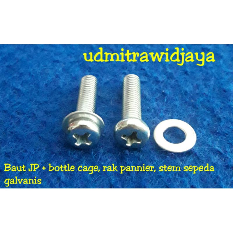 Baut L Stainless JP Galvanis bottle cage rak panier stem sepeda baut tempat botol air minum sepeda