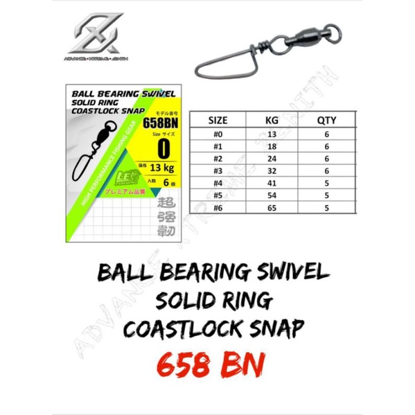 KILI KILI PANCING AXZ 658BN BALL BEARING SWIVEL SOLID RING COASTLOCK SNAP CASTING TERLARIS STAINLESS STEEL