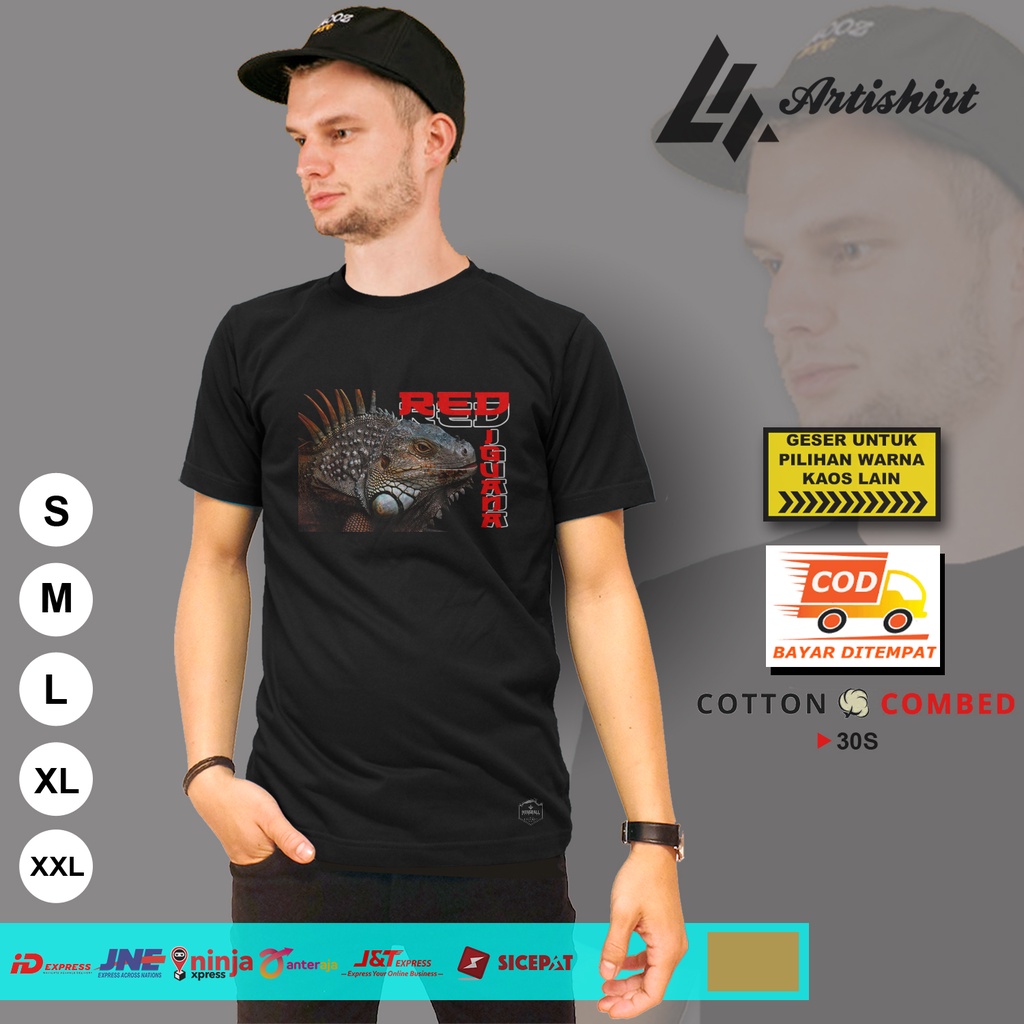 Kaos Iguana Merah Kaos Red Iguana Kaos Pecinta Reptile Kaos Baju Distro Artishirt