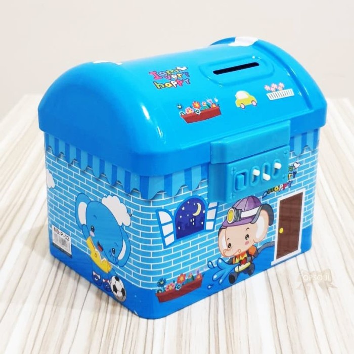 CELENGAN- CELENGAN BESI KODE KUNCI RUMAH KOTAK KALENG UNIK SOUVENIR ULTAH ANAK -CELENGAN.