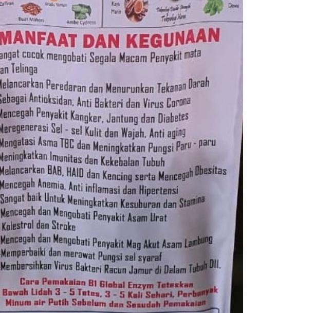 ♦ B1GLOBAL ENZYM , enzyme botol 10 ml ➼