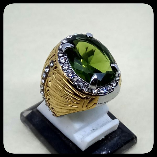 CINCIN BATU AKIK PERMATA GREEN TOPAZ CUTTING MEWAH, ELEGAN, DAN TERMURAH !!!