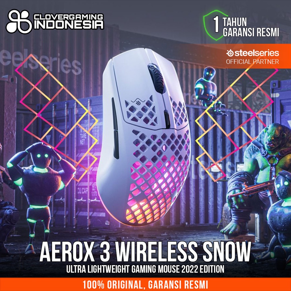 Steelseries Aerox 3 Wireless Snow RGB 2022 Edition - Gaming Mouse