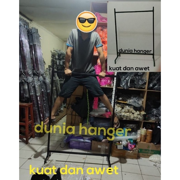 Gawang Baju COATING FULL PIPA KOTAK | Gantungan baju full pipa kotak kuat dan awet