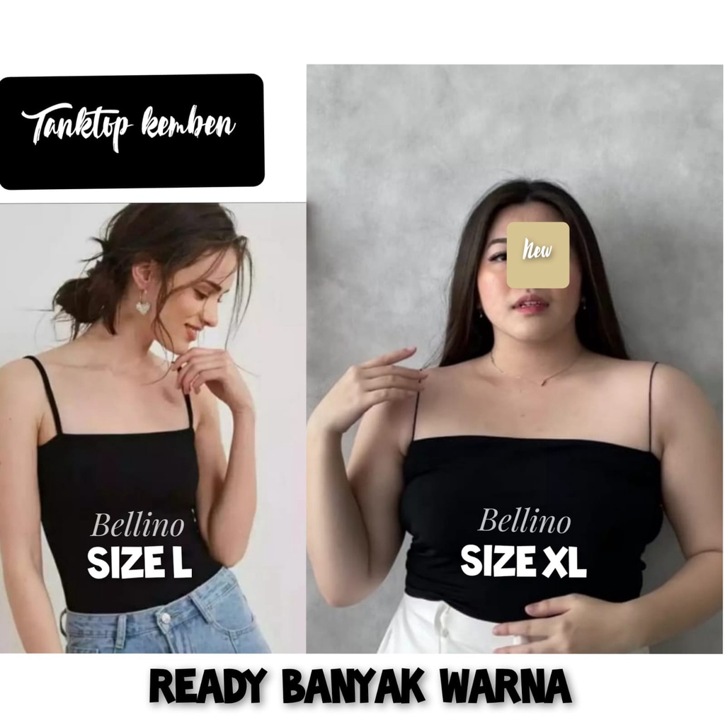 Bellino - Premium Kemben Tank Top Crop  L Xl Model Korea Kemben Tali Tanktop Kemben Tali Polos Size 