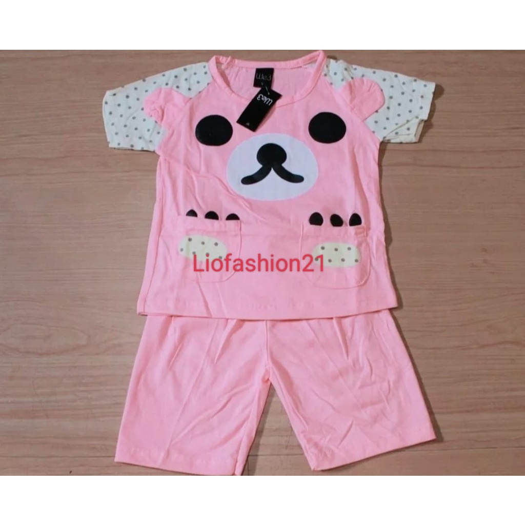 BAJU SETELAN ANAK PEREMPUAN V3/W3 LENGAN PENDEK 1-10 THUN COD