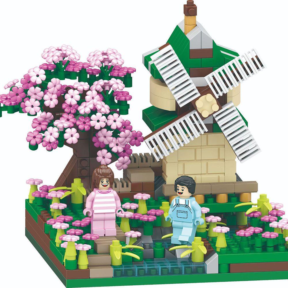 NEEDWAY Blok Rumah Pohon Sakura Dekompresi Puzzle Intelijen Jepang Edukasi Dini Mainan Anak Laki-Laki Hadiah DIY Majelis Build-bricks Set Model Bunga Sakura