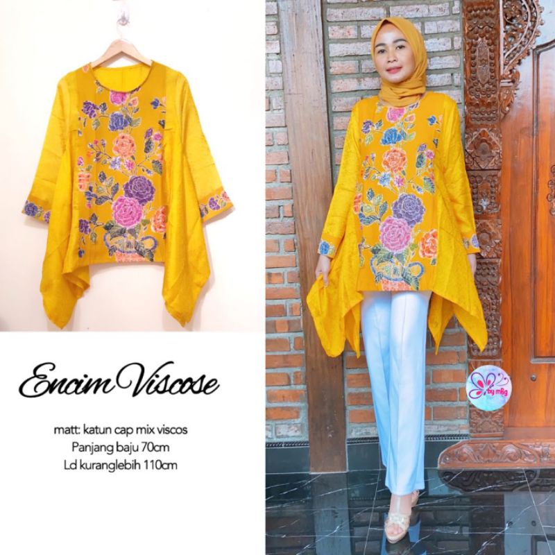 BLUS BATIK ENCIM VISCOSE | BATIK MODERN WANITA VISCOSE ENCIM
