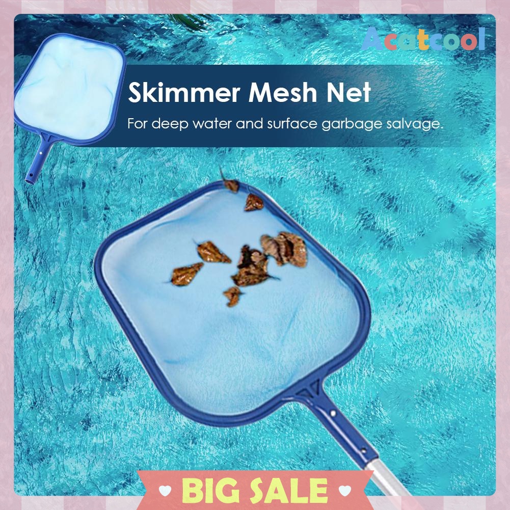 Fish Pond Skimmer Net Swimming Pool Cleaning Leaf Skimmer Mesh Frame Net