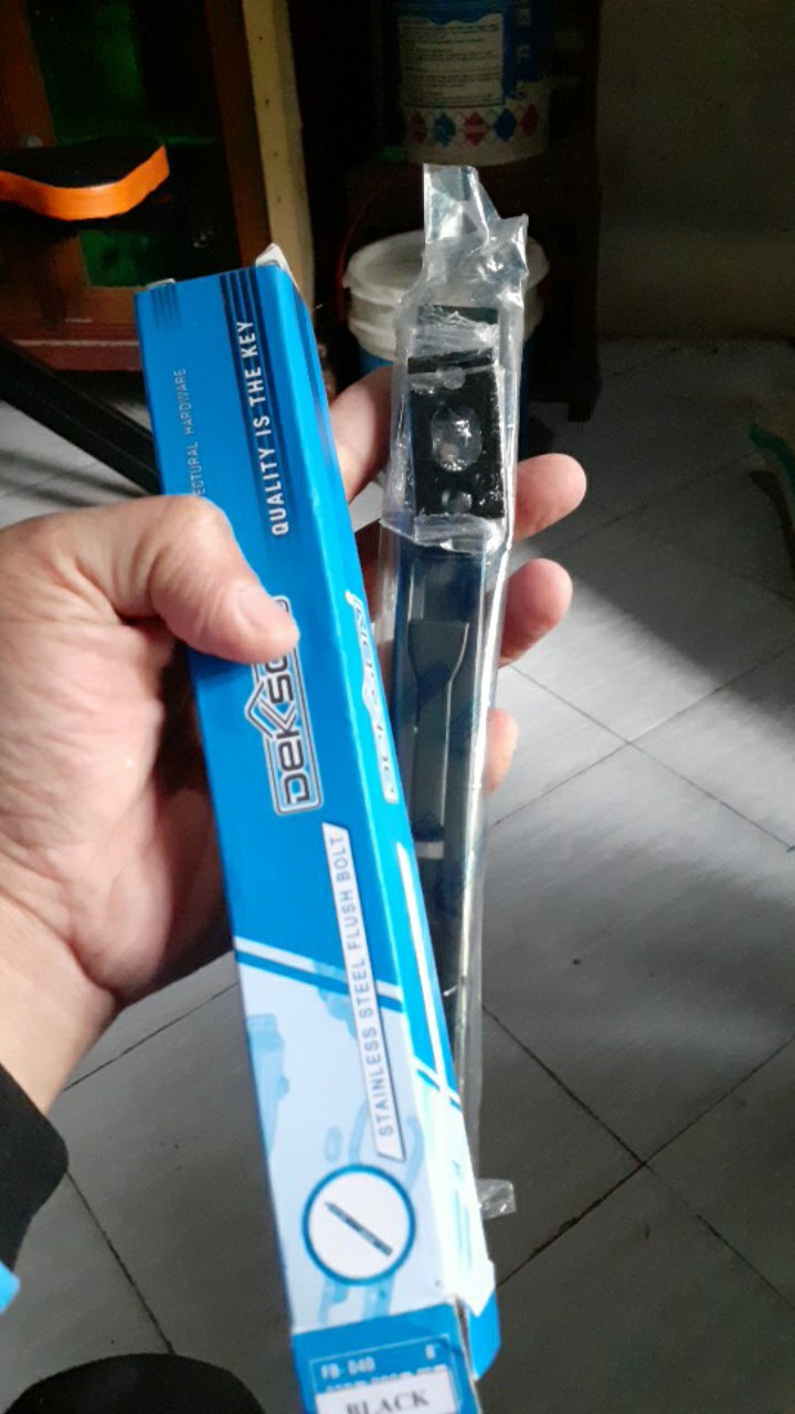 Flush Bolt Dekkson Dekson Fb 040 8 Inch 20 Cm Black Hitam Kunci Grendel Tanam Slot Pintu Kayu