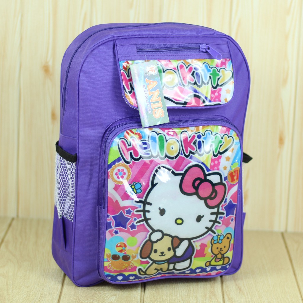 Tas Ransel Anak Perempuan Motif Hello Kitty Ungu Back Pack Sekolah Anak Kecil Tas Karakter Lucu Kece