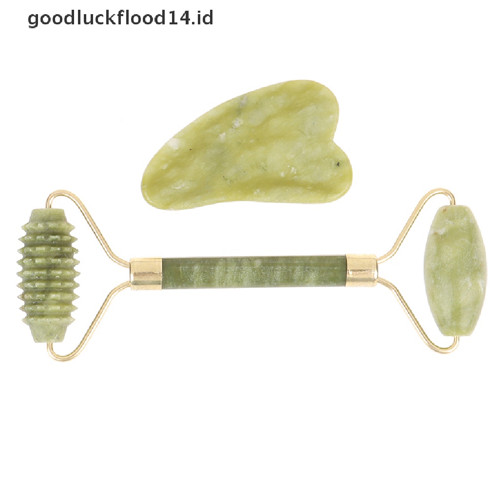 [OOID] Facial Massage Roller Double Heads Jade Stone Face Body Skin Relaxation ID