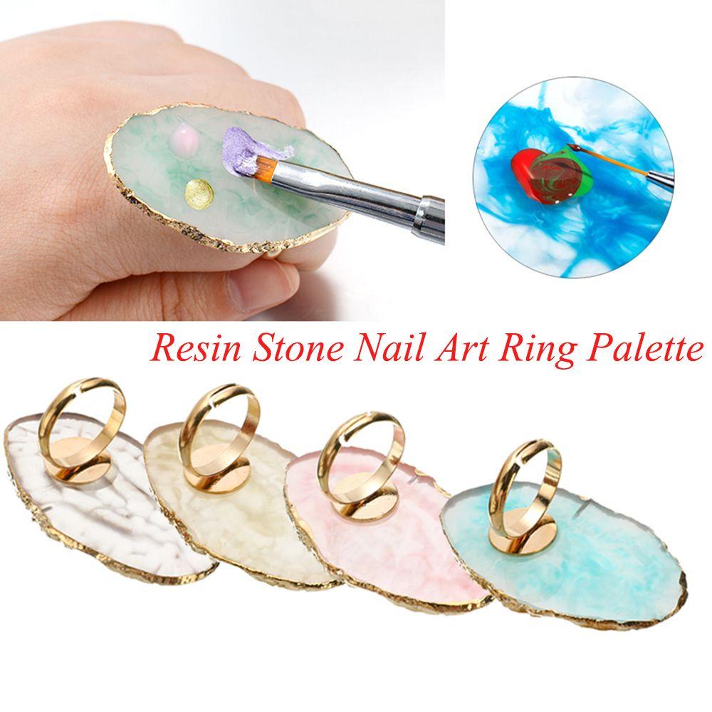 AUGUSTINA Agustina Alat Manicure Menggambar Plat Warna Peralatan Nail Art Perekat Lem Berdiri Eyelash Glue Holder