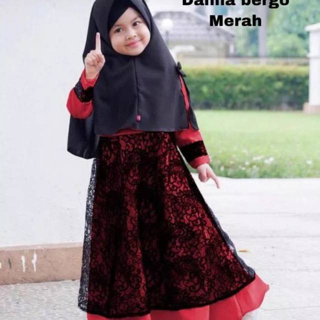 Gamis anak Syar'i + Bergo Dahlia Set Anak