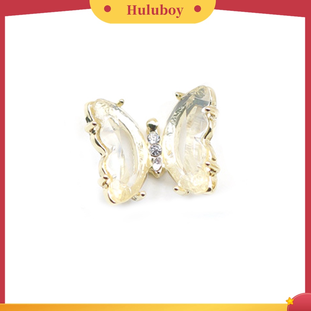 Huluboy Huluboy♡ Kupu-kupu Kristal Cubic Zirconia Imitasi 3D Transparan Untuk Dekorasi Nail Art Butterfly