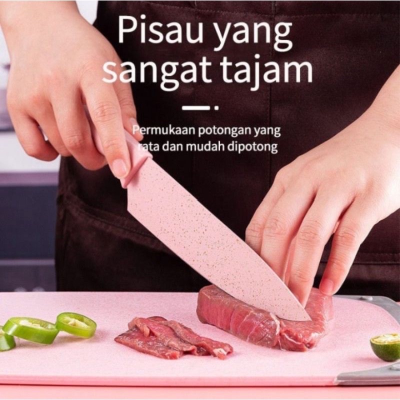 Pisau Set Gunting Alat Pemotong Kitchen Knife Set Pelengkap Mpasi Bayi Box Set Kado Hadiah