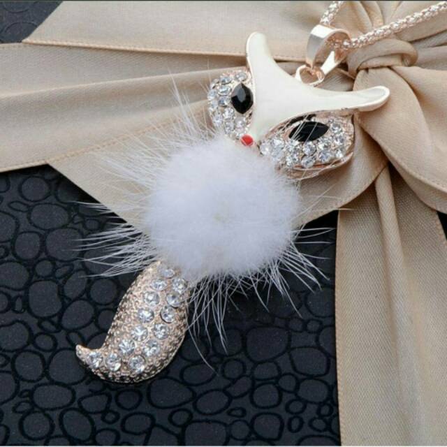 Kalung korea model rubah bulu/fox