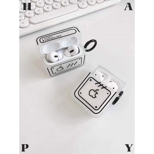 White Cartoon Comical Softcase for Airpods 1/2 Pro 3 Case Airpods Lucu