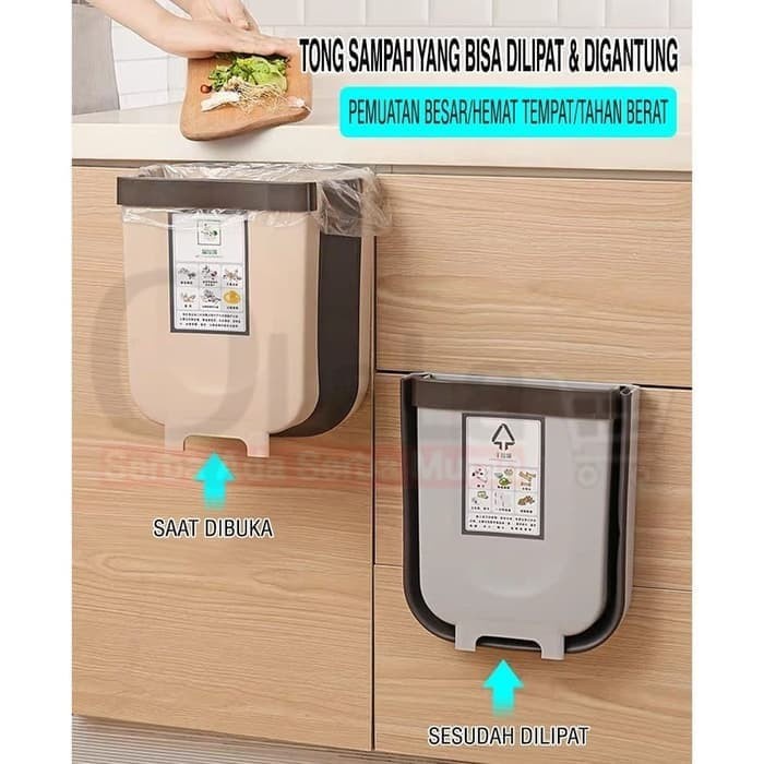 Tempat Sampah Dapur Portable Tempat Sampah Gantung Lipat Serbaguna