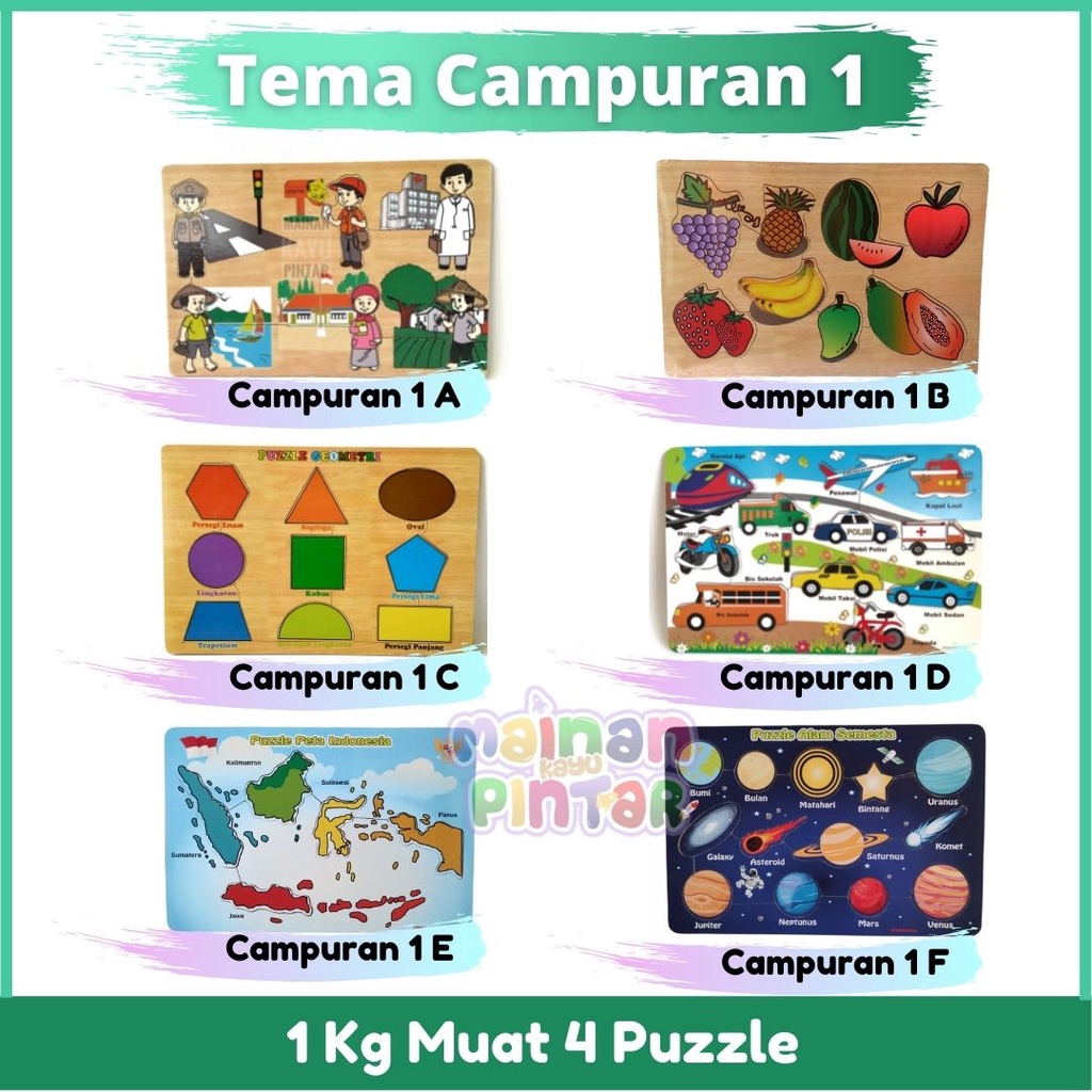 Puzzle Kayu Mainan Kayu Pintar Terlengkap Bisa COD