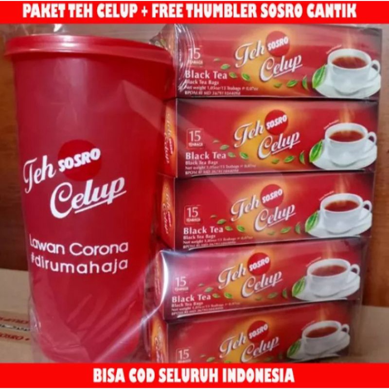 

PROMO !!! PAKET TEH CELUP SOSRO ISI 5 BOX GRATIS TUMBLER SOSRO CANTIK