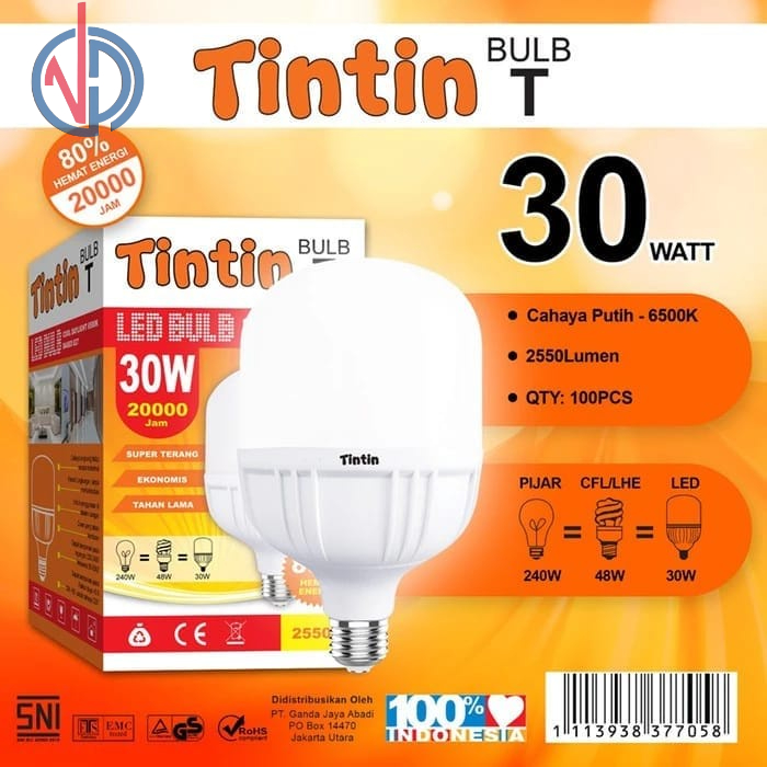 LAMPU LED 30W TERANG BULB CAPSUL COOLDAY LIGHT VD