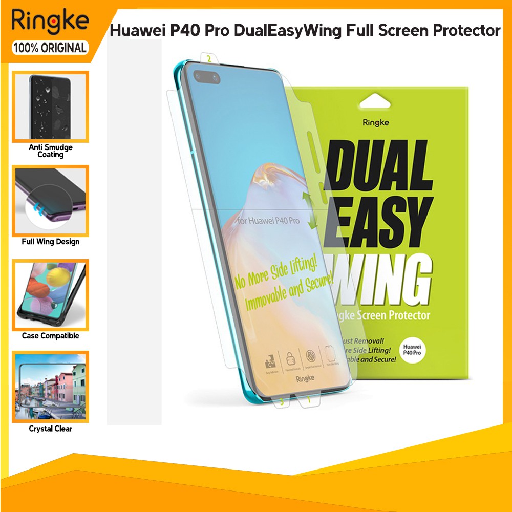 Ringke Huawei P40 Pro DualEasyWing Full Screen Protector Anti Gores