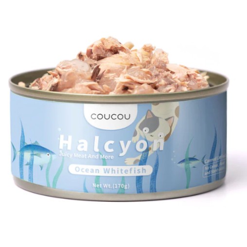 Coucou Holcyon Kaleng Ocean Whitefish 170gr - Makanan Kucing Premium