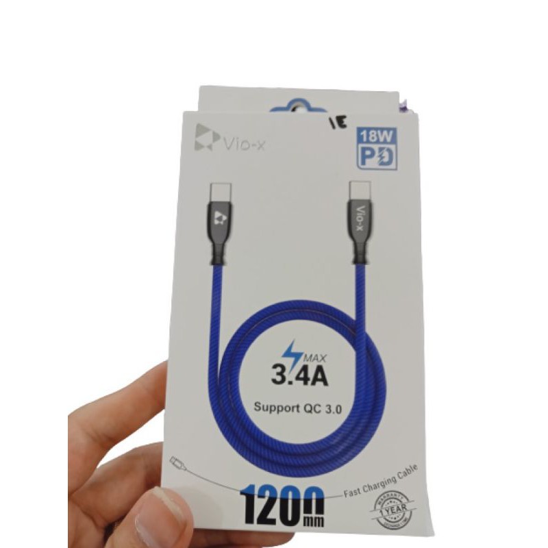 KABEL DATA TYPE C TO LIGHTING VIO-X FAST CHARGING SUPER CHARGER 1.2M