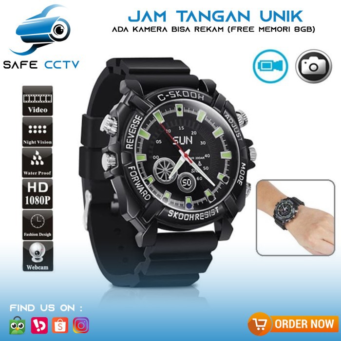 Spy Camera Jam Tangan Kamera Full Hd 1080p Night Vision Infrared