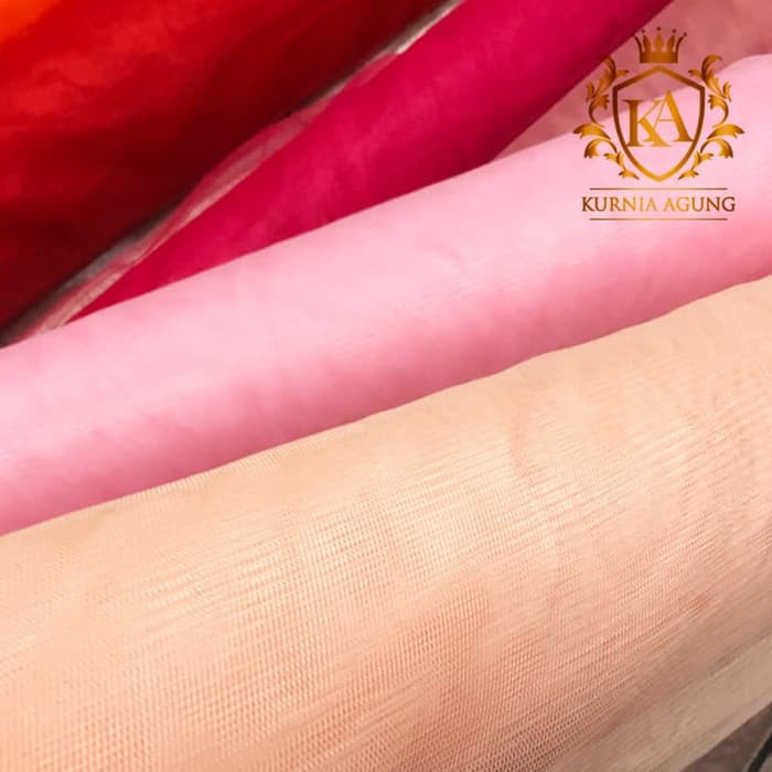 Terjual Kain Tile /Tulle/Tila Polos BAHAN ROKDRESSGAUNKEBAYA perROLL MURAHH - Putih Gading BW