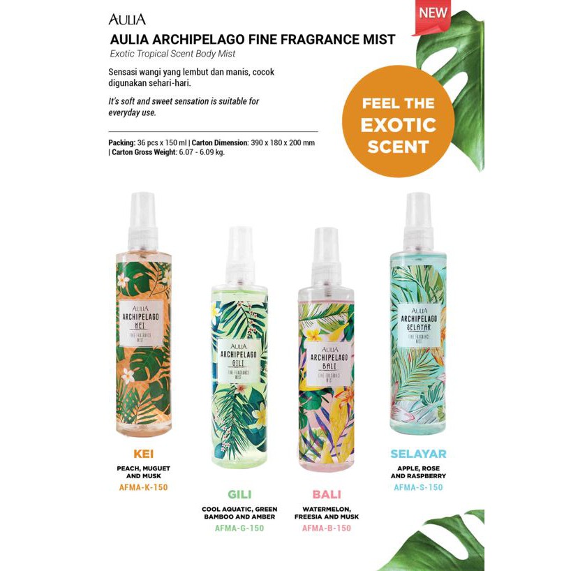 Jual BPOM AULIA Archipelago Fine Fragrance Mist 150ml - Parfum Unisex ...