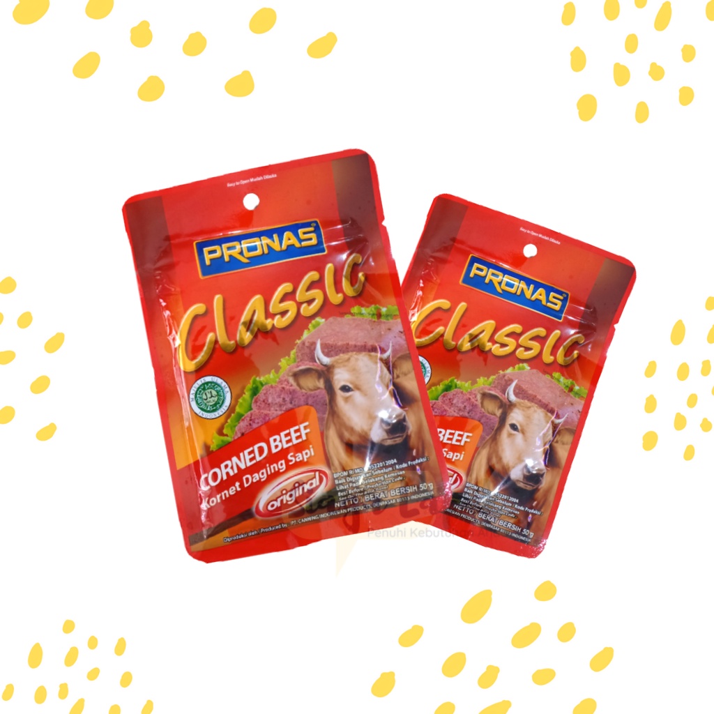 Pronas Corned Beef Daging Sapi Original Classic Sachet 50gr