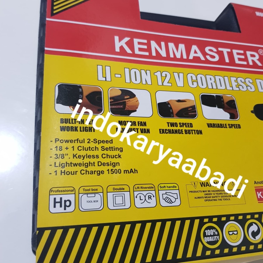 CRAZY SALE | Mesin Bor Cas Cordless Baterai kenmaster 12V / Tanpa kabel KM0612