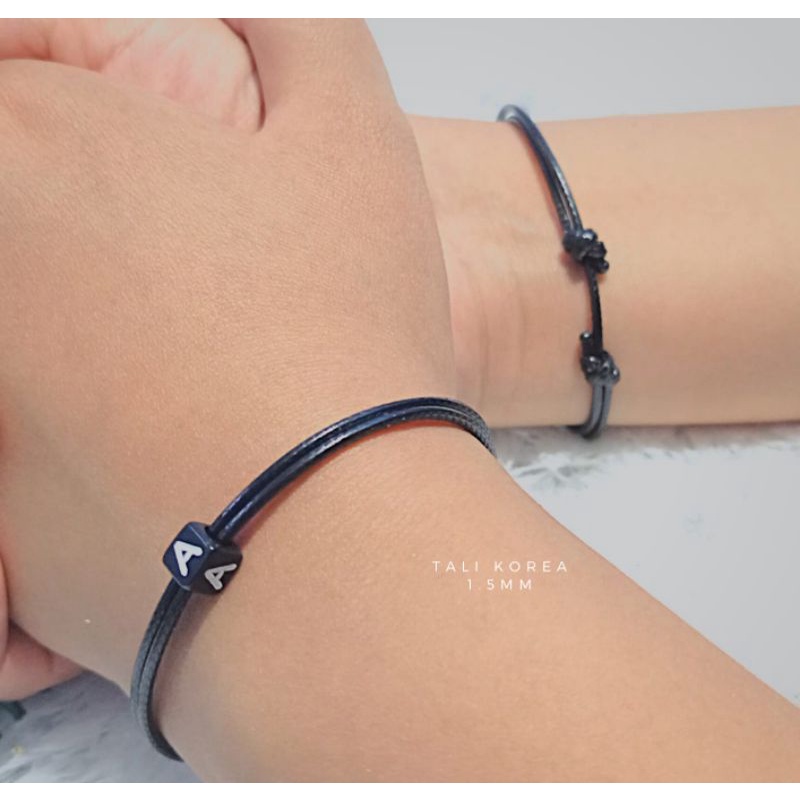 GELANG INISIAL NAMA | GELANG COUPLE INISIAL NAMA | GELANG TALI KOREA WATERPROOF | GELANG CUSTOM INIS