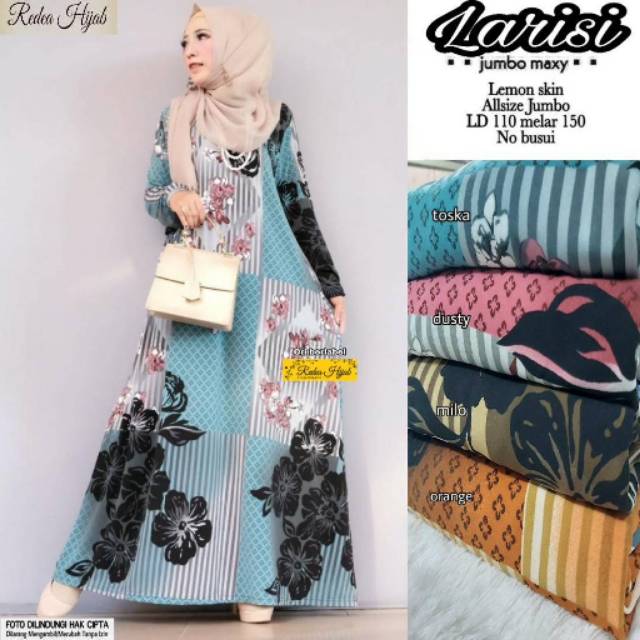 LARISI JUMBO MAXY / LONG DRESS MUSLIMAH BIG SIZE