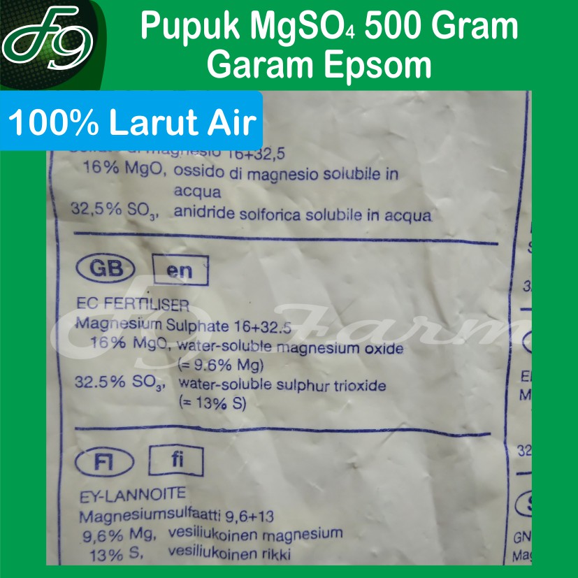 Pupuk Magnesium Sulfat MgSO4 Garam Inggris Epsom 500 gram