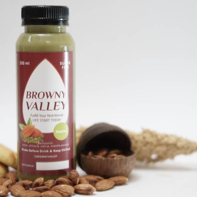 

Susu almond varian rasa matcha - Browny Valley - finest almond milk